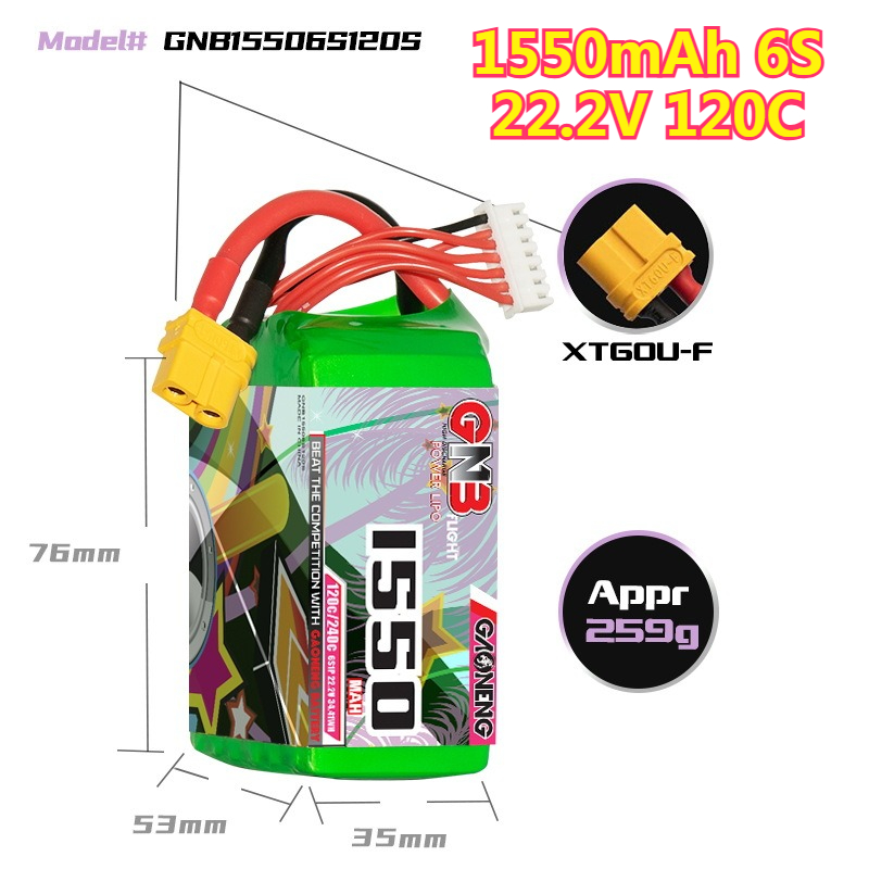 Batterie LiPo 1550mAh 120C 4S  - Drone Battery 6S avis et prix